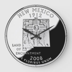 Imitate New Mexico Staat Quartalskontrolle Große Wanduhr