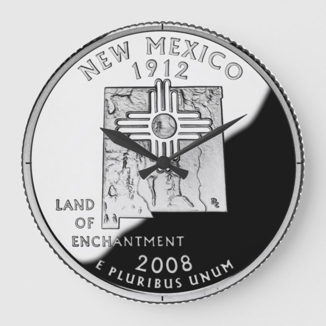 Imitate New Mexico Staat Quartalskontrolle Große Wanduhr (Vorderseite)