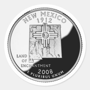 Imitate New Mexico Staat Quarter Runder Aufkleber