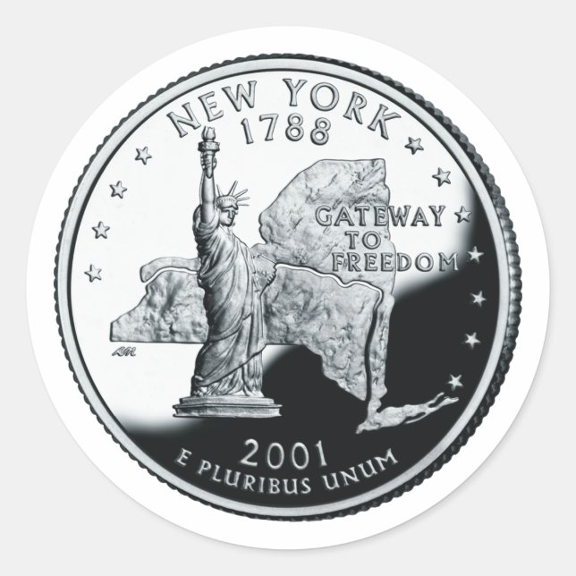 Imitate New York Staat Quarter Sticker (Vorderseite)