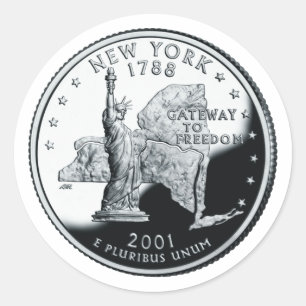 Imitate New York Staat Quarter Sticker