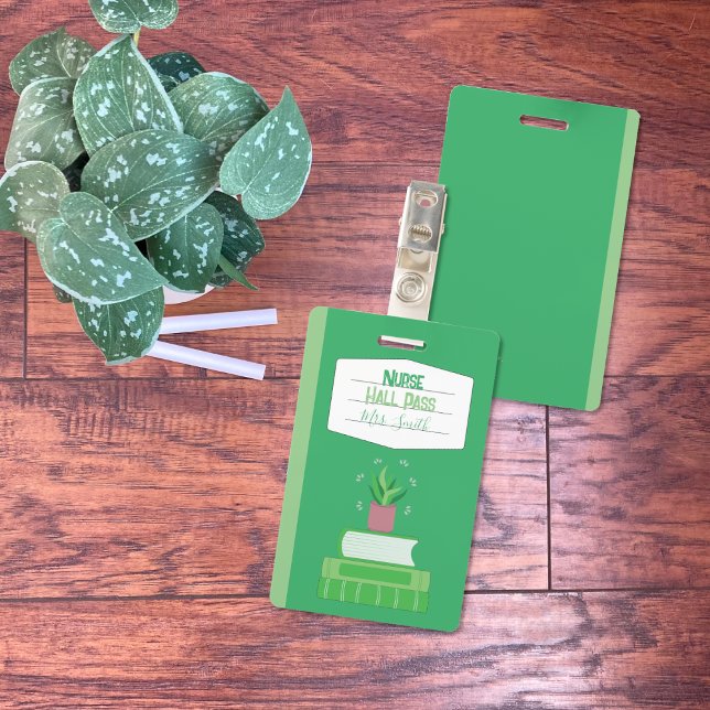Imitate Notebook Nurve Green Hall Pass Abzeichen Ausweis (Faux notebook green nurse hall pass badge .)