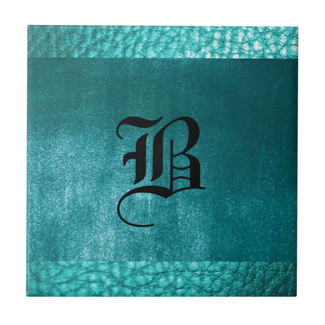 Imitate Ocean Clear Blue Leather Tile - Design B s Fliese (Vorderseite)