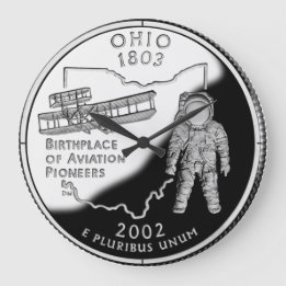Imitate Ohio Staat Quarter Clock Große Wanduhr