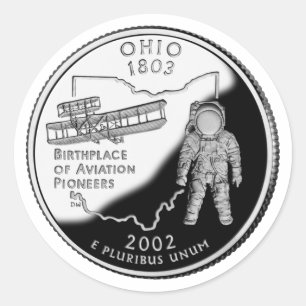 Imitate Ohio Staat Quarter Runder Aufkleber