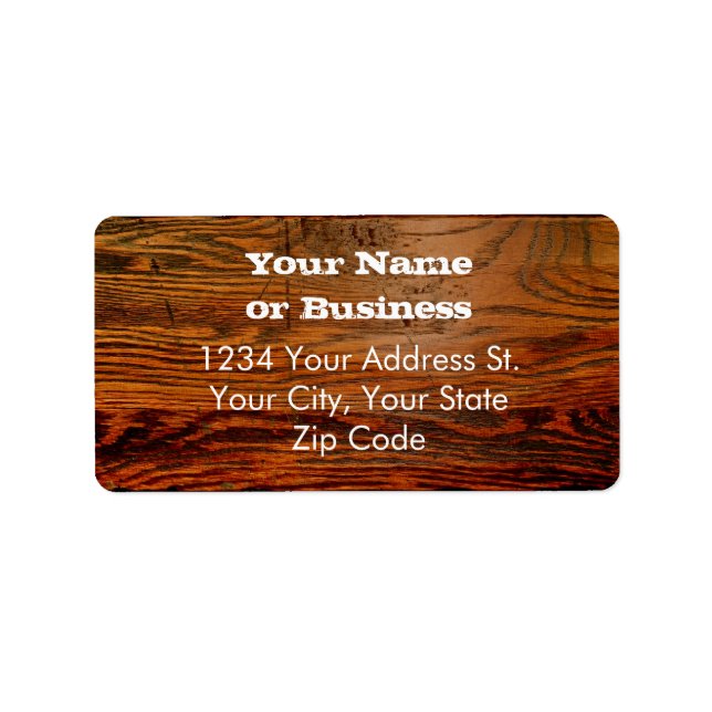 Imitate Ölholzplatte Personalisiert Adressaufkleber (Vorne)