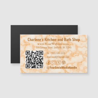 Imitate Orange Marbour Magnetic Business Card Magnetkarte