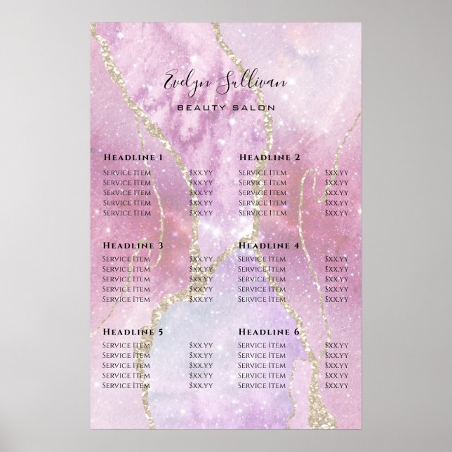 Imitate Pearlescent Effect Price List Poster (Vorne)