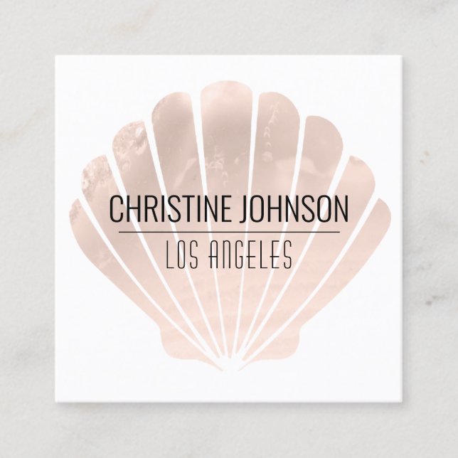 Imitate perlmuttfarbene eckige Visitenkarte (Vorderseite)