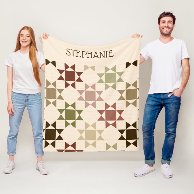 Imitate Personalisierte neutrale Quilt-Farben Fleecedecke (Beispiel)
