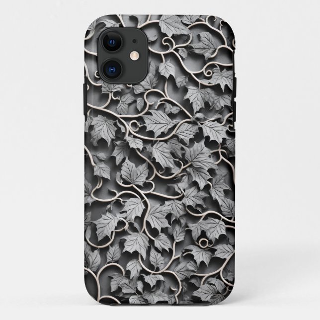 Imitate Pewter Gray 3D Carved Case-Mate iPhone Hülle (Rückseite)