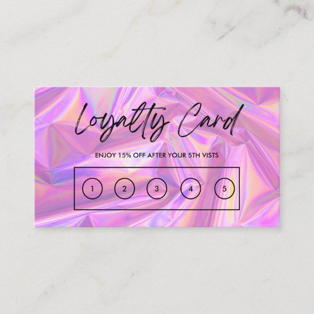 Imitate Pink Holographic Custom Loyalty Card Visitenkarte (Vorderseite)