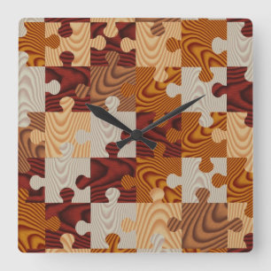 Imitate-Puzzle Quadratische Wanduhr