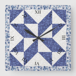 Imitate Quilt Quadratische Wanduhr