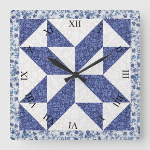 Imitate Quilt Quadratische Wanduhr