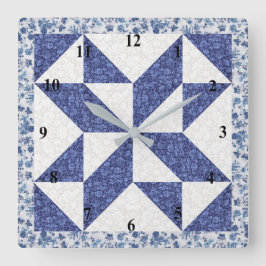 Imitate Quilt Quadratische Wanduhr