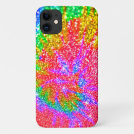 Imitate Rainbow Gefärbte Krawatte Glitzer Swirl Mu Case-Mate iPhone 14 Hülle