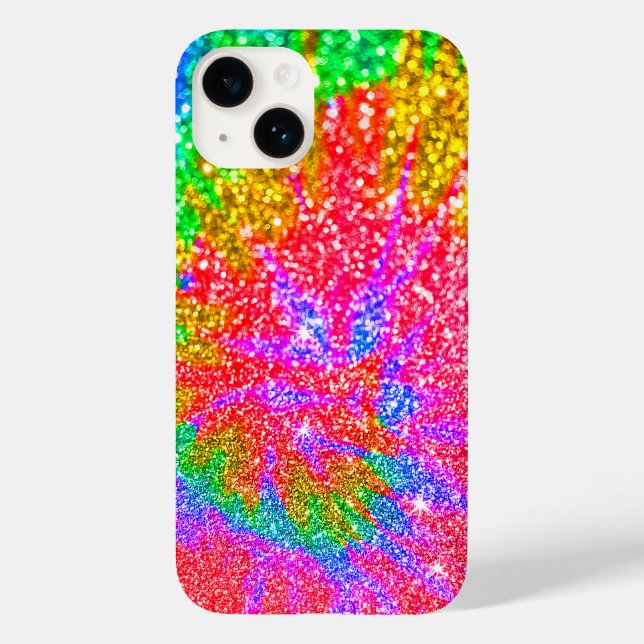 Imitate Rainbow Gefärbte Krawatte Glitzer Swirl Mu Case-Mate iPhone Hülle (Rückseite)