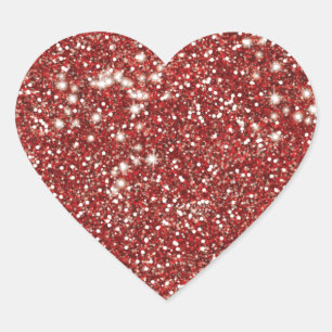 Imitate Red Glitzer Texture Look-like Design Herz-Aufkleber