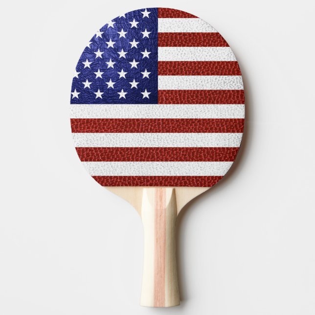 Imitate Red White Blue Leather USA Flag Tischtennis Schläger (Vorderseite)