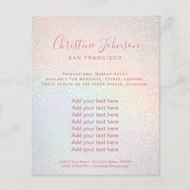 Imitate Regenbogen Glitzer Pastellfarben Schönheit Flyer (Vorne)