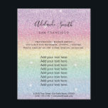Imitate Regenbogen Glitzer Streifen Flyer<br><div class="desc">Schönheitssalon berufliche Make-up-Künstler Flyer</div>