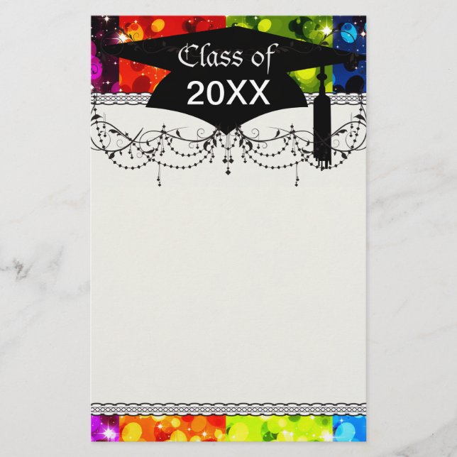 Imitate Regenbogenfunkel Glitzer Abschluss Briefpapier (Vorderseite)