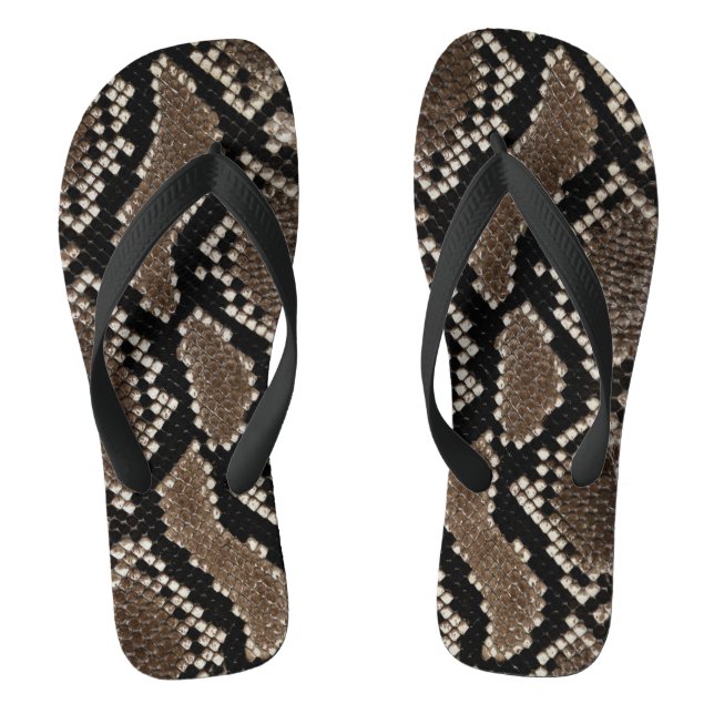 Imitate Reticulated Python Schlange Skin Flip Flop (Fußbett)