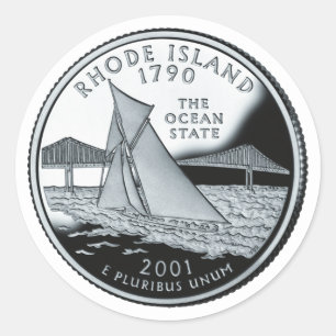 Imitate Rhode Island Staat Quarter Runder Aufkleber