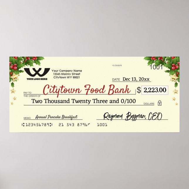 Imitate Riesen-Wohltätigkeit Karo Weihnachtssterne Poster (Vorne)