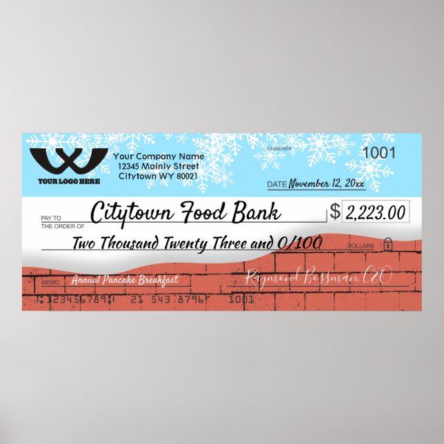 Imitate RiesenWohltätigkeit Karo Weihnachtsschneef Poster (Vorne)