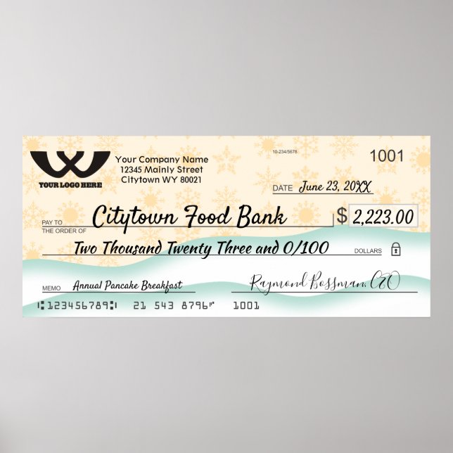 Imitate RiesenWohltätigkeit Karo Weihnachtsschneef Poster (Vorne)