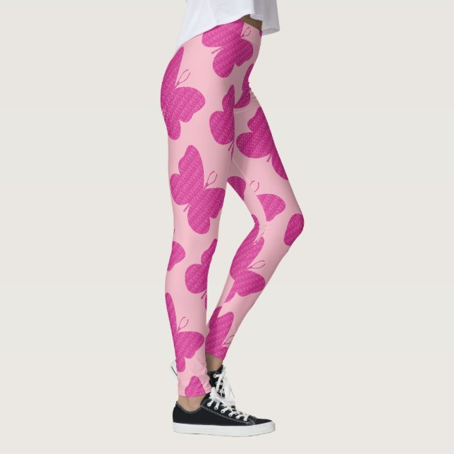 Imitate Rosa Glitzer Butterfly Leggings (Rechts)