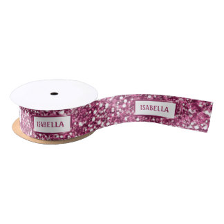 Imitate Rosa Glitzer Textur mit benutzerdefinierte Satinband