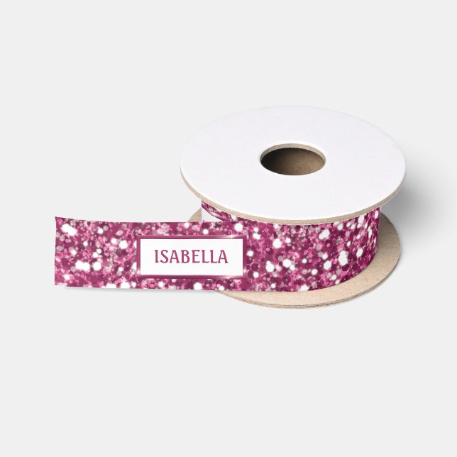 Imitate Rosa Glitzer Textur mit benutzerdefinierte Satinband (Spule)
