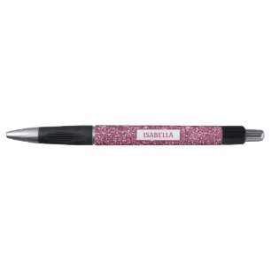 Imitate Rosa Glitzer Textur mit Individuelle Name Kugelschreiber