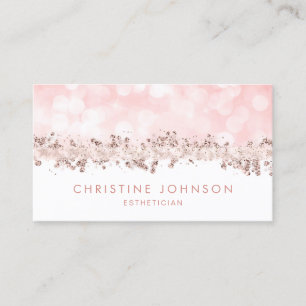 Imitate Rosa Glitzer und Imitate Folienstreifen Visitenkarte