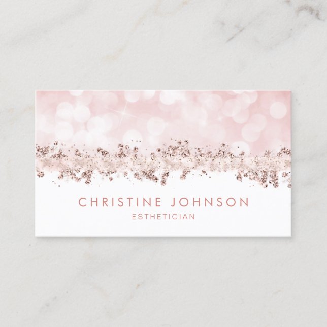 Imitate Rosa Glitzer und Imitate Folienstreifen Visitenkarte (Vorderseite)