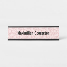 Imitate Rosa Marmor für sie Schreibtischnamensplakette