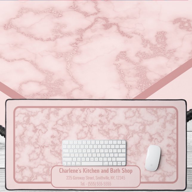 Imitate Rosa Marmor für sie Schreibtischunterlage (Faux Pink Marble for her Desk Mat by Office Accessories Shop)