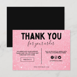 Imitate Rosa und Schwarz Glitzer Danke, Media Inse