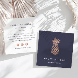Imitate Rose Ananas Quadratische Visitenkarte