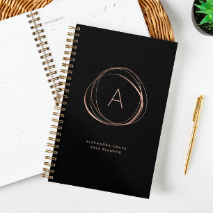Imitate Rose Gold Abstrakt Monogramm Planer