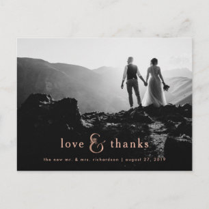 Imitate Rose Gold Amperand   Foto Vielen Dank Postkarte