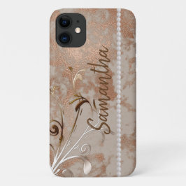 Imitate Rose Gold bearbeitbarer Name iPhone / iPad Case-Mate iPhone Hülle