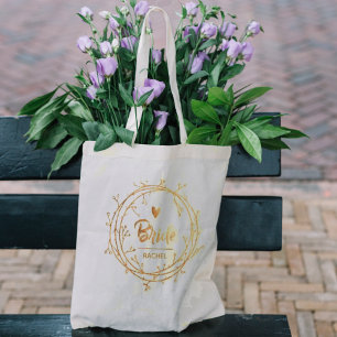 Imitate Rose Gold Bride Herz Personalisiert Hochze Tragetasche