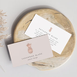 Imitate Rose Gold & Cameo Blush Ananas Visitenkarte