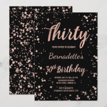 Imitate Rose Gold Confetti Spritzer 30. Geburtstag