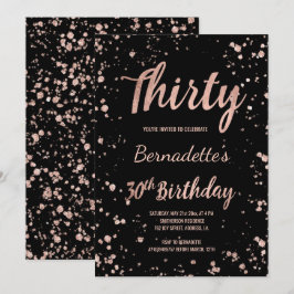 Imitate Rose Gold Confetti Spritzer 30. Geburtstag Einladung