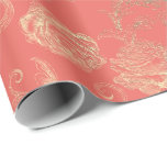 Imitate Rose Gold Floral Coral Bridal Hochzeit Geschenkpapier<br><div class="desc">Delicate Chic Conceptual Floral Wrapping Paper Kann eine schöne Dekoration für viele Veranstaltungen wie Hochzeit,  Jubiläum,  Geburtstag,  Abschluss,  neue Zuhause,  Corporate,  Brautparty etc. Ich schlage vor,  glänzende Papier zu wählen,  um metallisch glänzende Wirkung behalten. florenceK Design.</div>